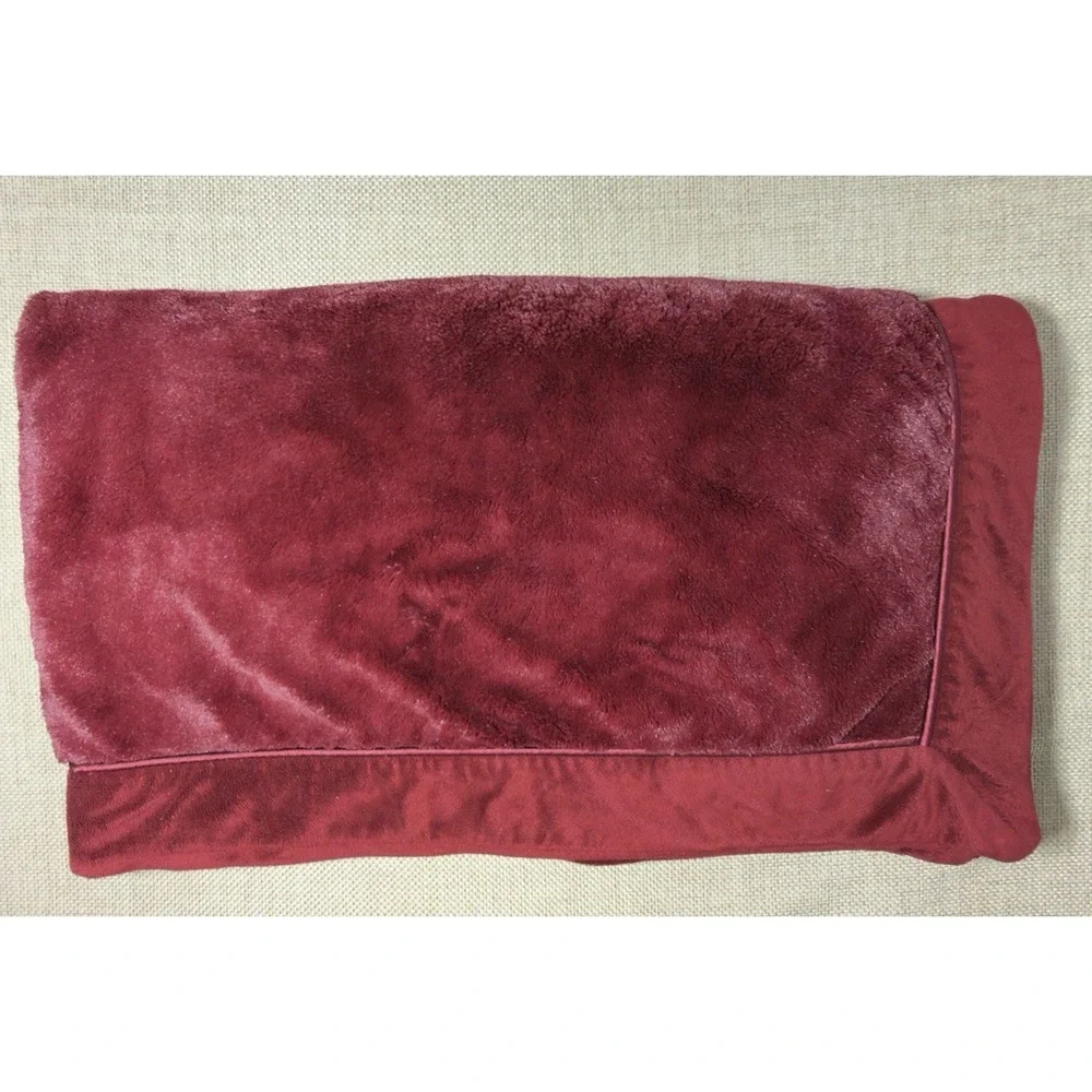 Restoration Hardware Throw Blanket Red Cozy Plush Shiny 60x70